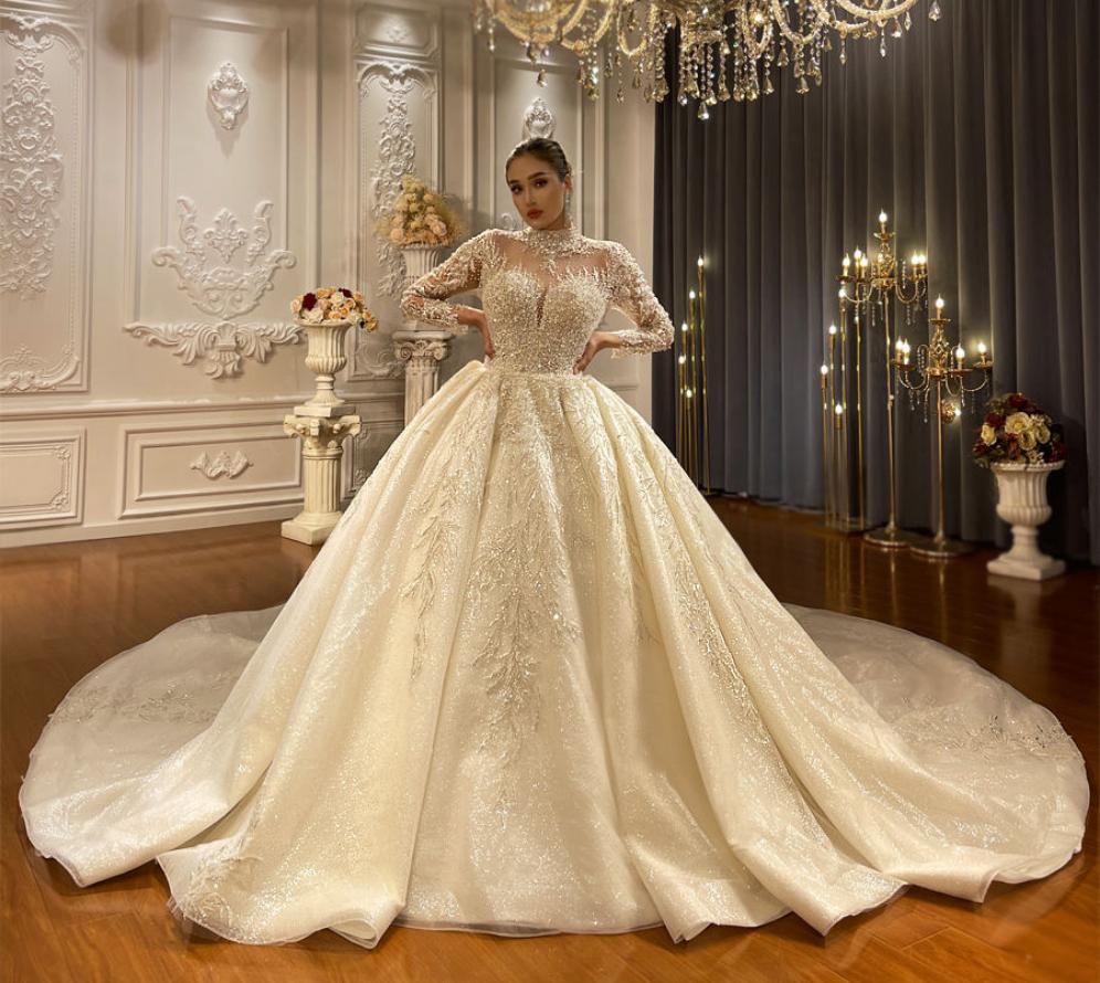 Luxury Lace Bridal Long Sleeve  Wedding Dress
