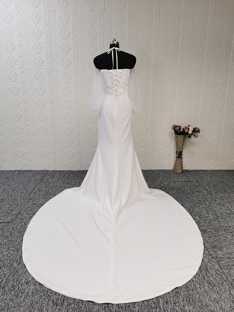 Mermaid Long Sleeve Elegant Vestidos De Novia Mermaid Wedding Dress - Image 5
