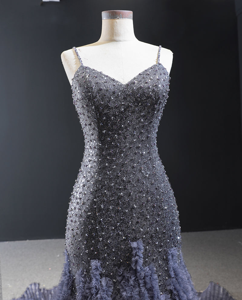 real luxury heavy beaded feather elegant evening dress girls party dresses - Image 7