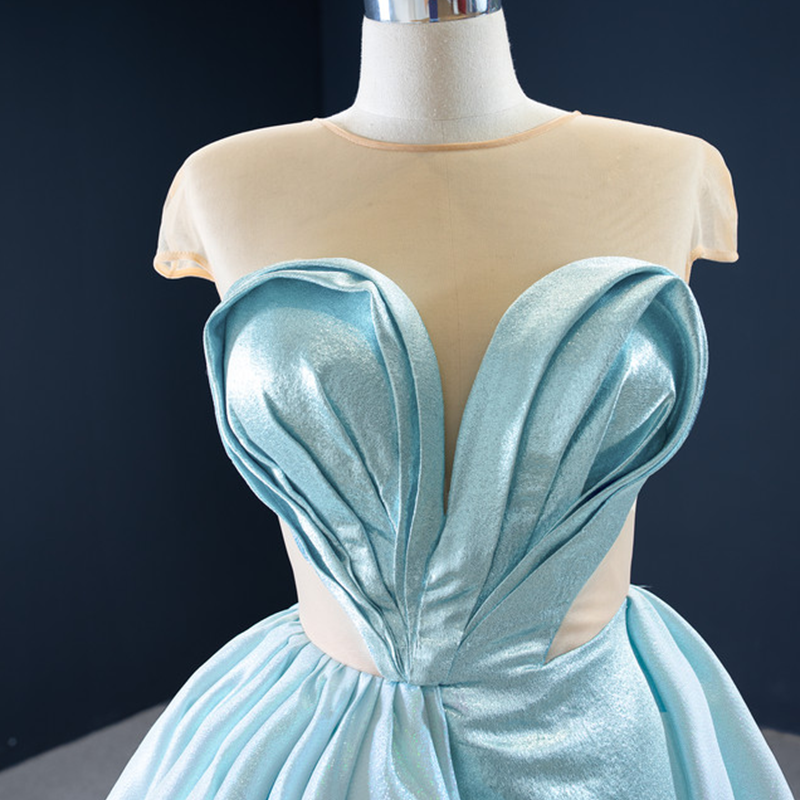O Neck Short Sleeve Sexy Party Luxury Evening Dress - Image 7
