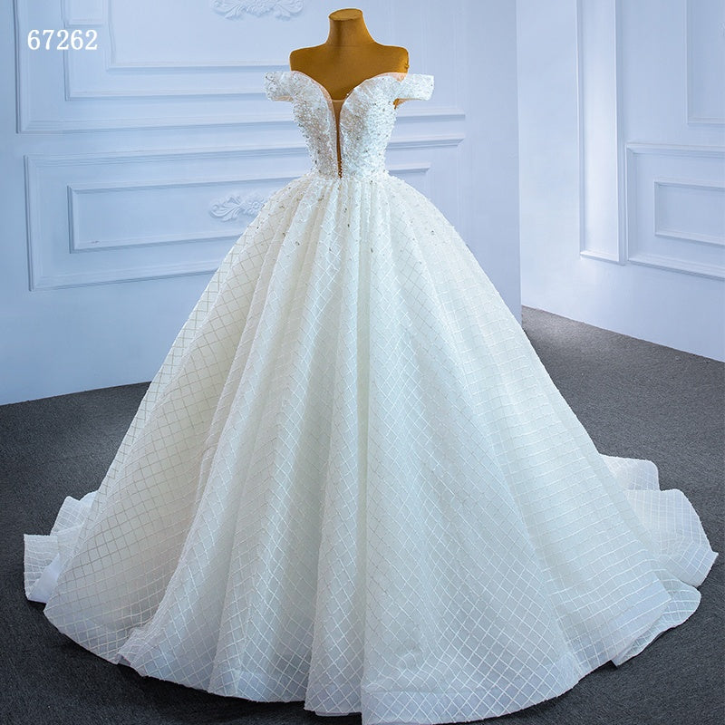 Luxury Deep V Neck Long Train Elegant Dresses Wedding Dresses Woman