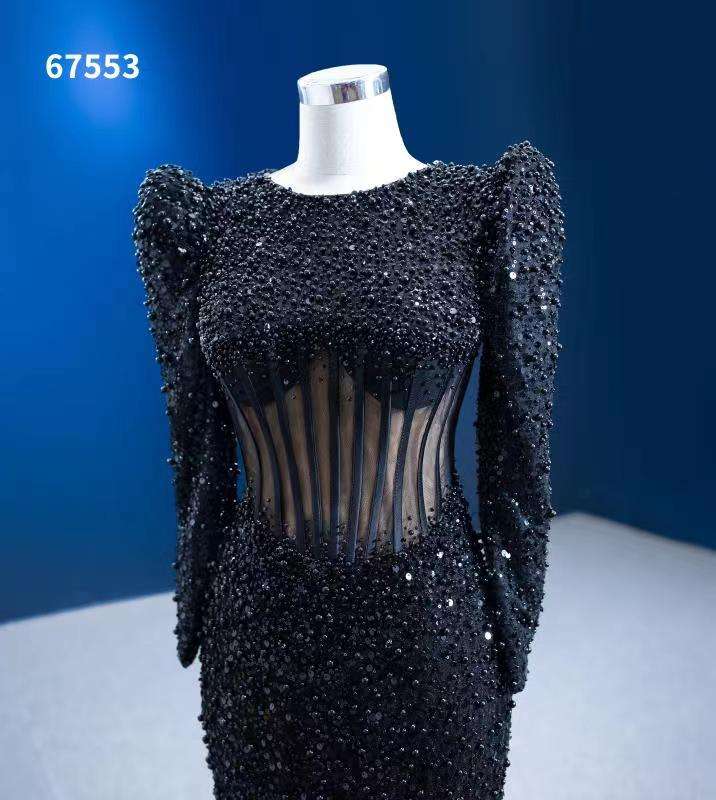 Custom Lace Formal Party Long Sleeve Evening Dress Floor Length Bridal Gowns - Image 3