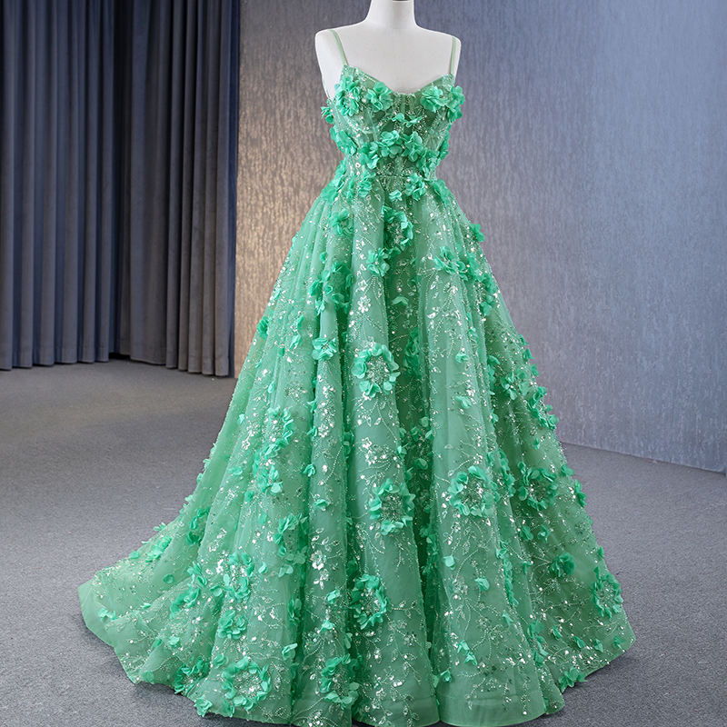 Unique Design Green Suspenders Hot Sale High Quality Evening Prom Party Dress Fashion - Image 5