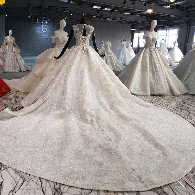 Beading Deep V Ball Gown Simple Wedding Dresses For Bride - Image 5