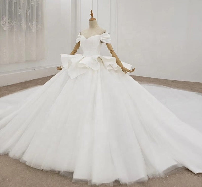 Off Shoulder Bridal Wedding New Arrival Wedding Dress Ball Gown