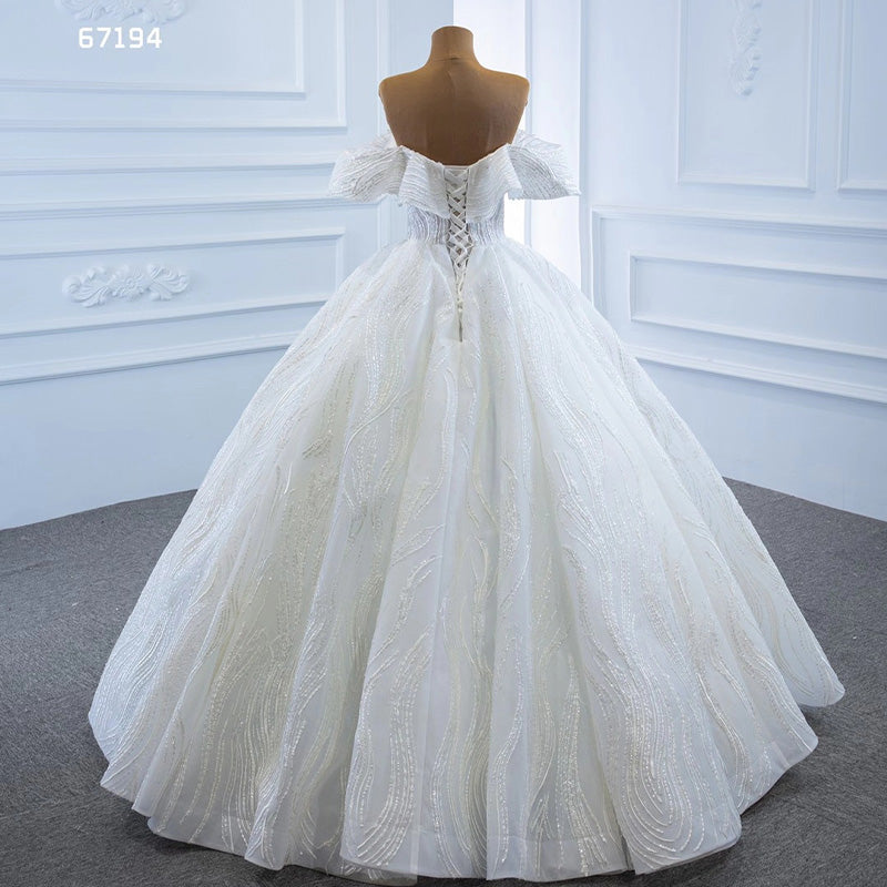 Sweetheart Lace Applique Luxury Wedding Dress Bridal Gown - Image 6