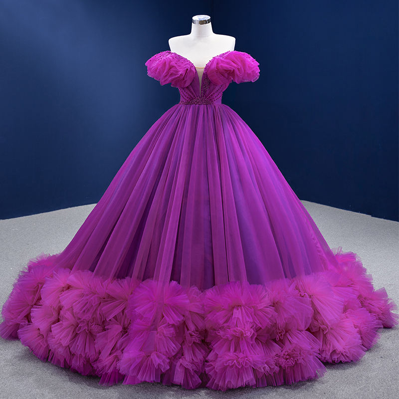 2022 Luxury Off Shoulder Prom Dress Evening Gown