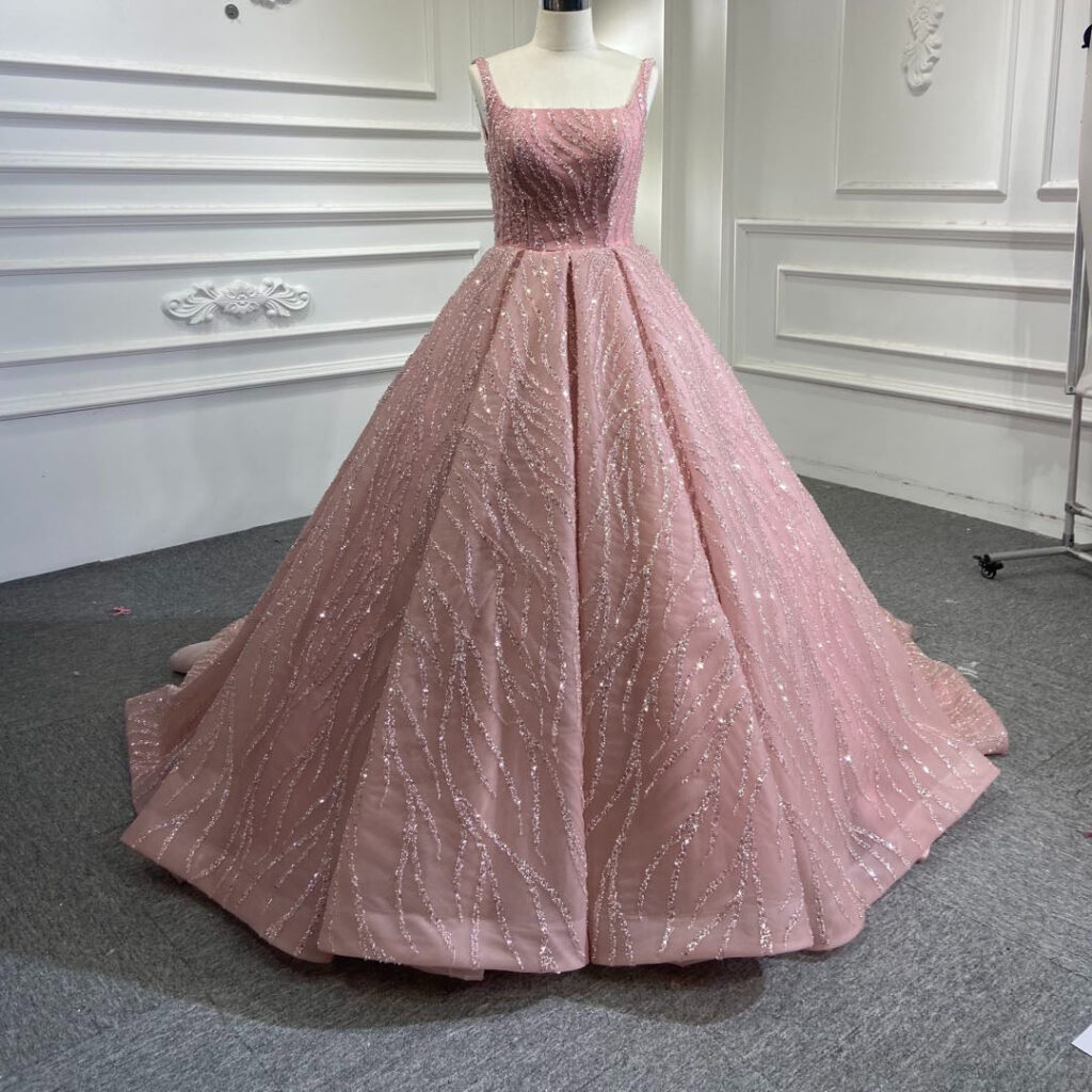Luxury Ladies Bling Pink Sleeveless Tutu Evening Dress