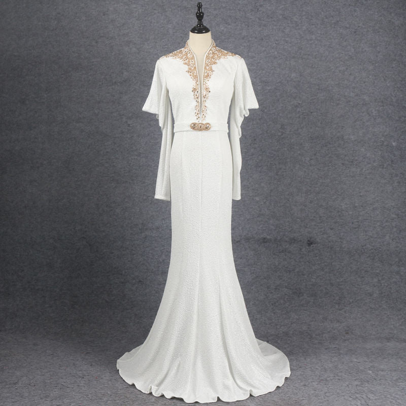 Formal Women Elegant Prom Gown Satin With Embroider For Evening Dresses - Image 3