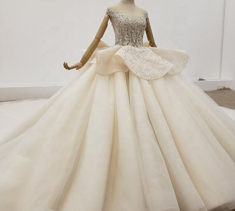 Embarioded Beading Crystal See Through Wedding Dress Wedding Gown