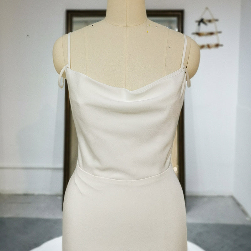Elegant Soft Satin Simple Mermaid Wedding Dress - Image 2