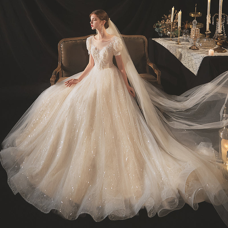 Women Fashion Elegant Princess Wedding Dress Bridal Gown - Image 2