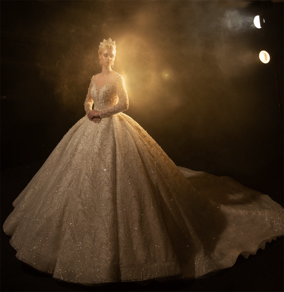 Latest Wedding Dress Designs Luxury Bridal Dresses Beaded Chiffon Sequins Wedding Dresses
