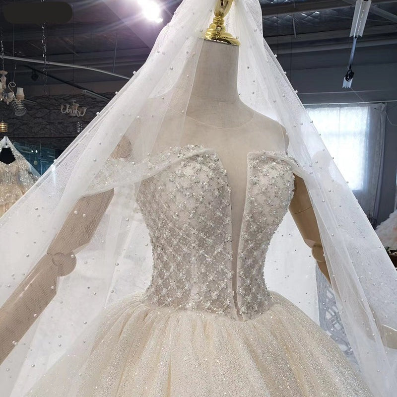 Heavy Beading Robe De Marriage Wedding Dress