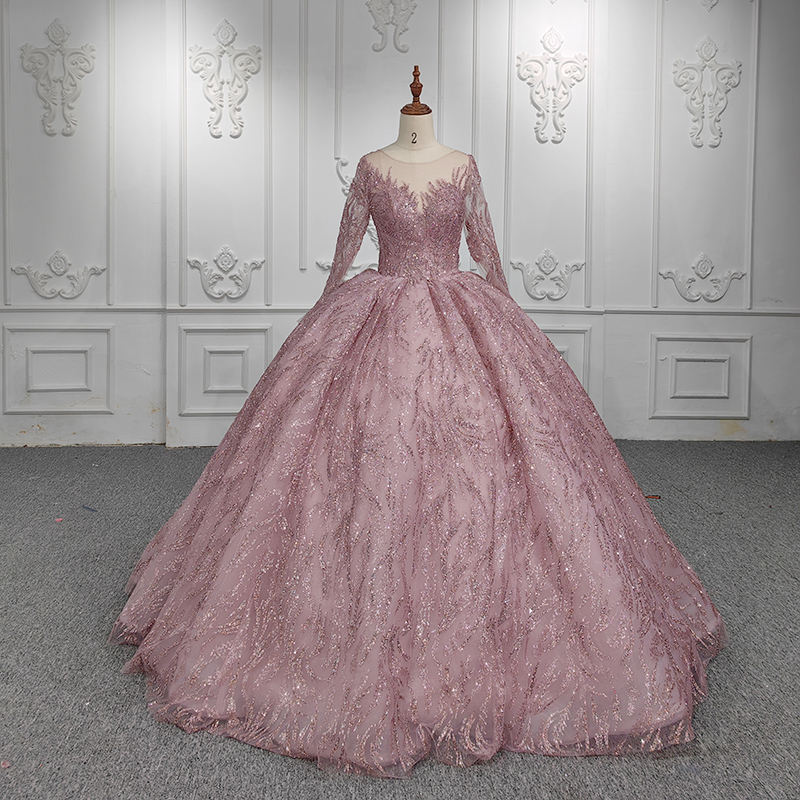Ball Gown Sequined Beaded Fashion Elegant Full Sleeve Evening Dresses 2023