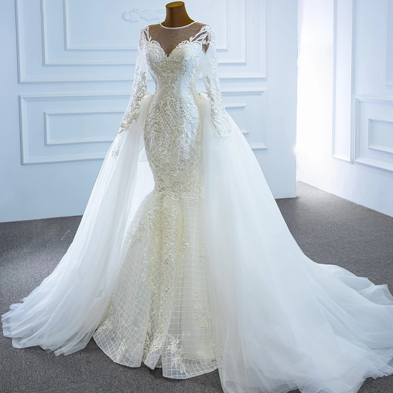 O Neck Embroidery Lace Sexy Long Sleeve Evening Dress