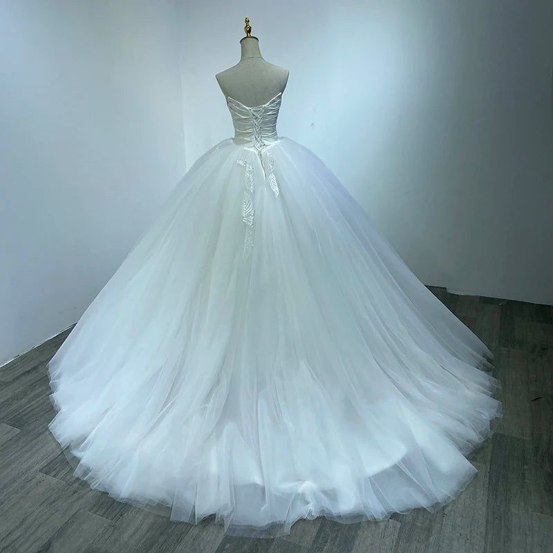 Luxury Wedding Dresses Sexy Lace Backless Off Shoulder Bridal Gowns New - Image 3