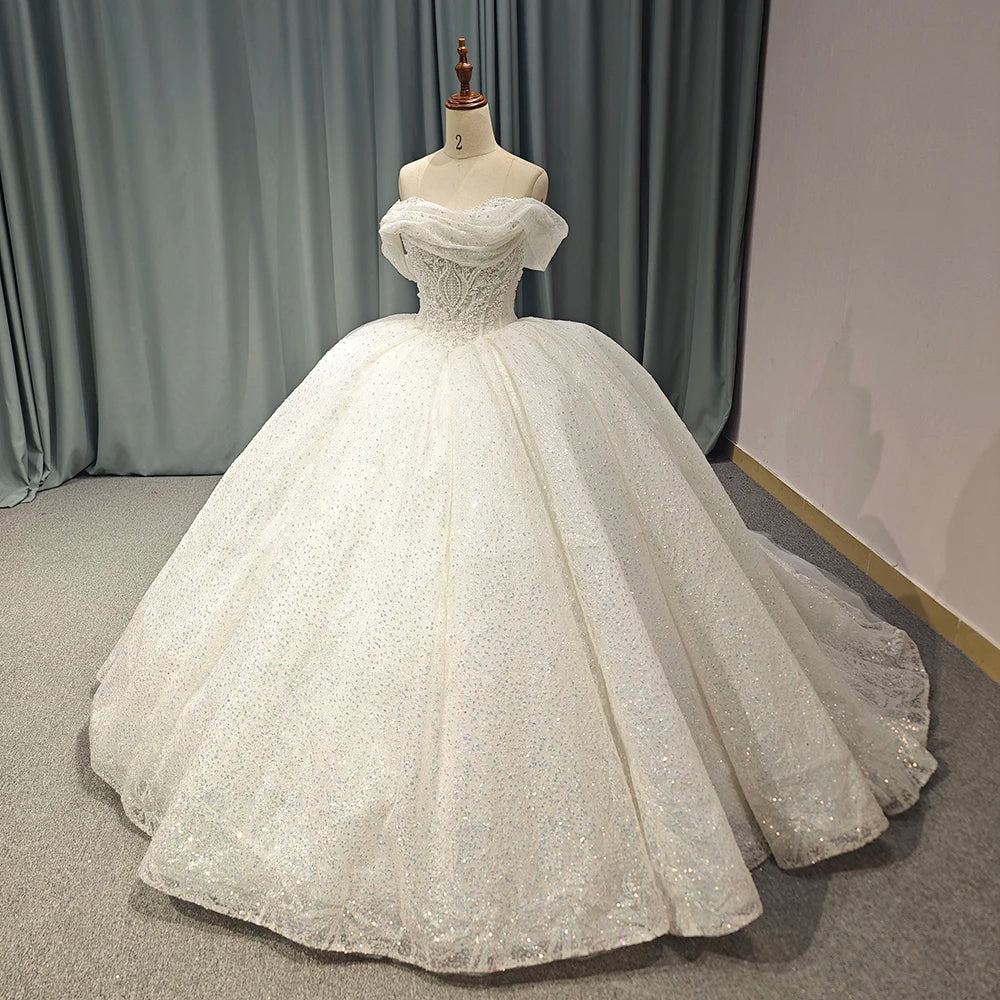 Strapless White Quinceanera Dress Sequin Dresses Sweetheart Neck Crystal Evening Dress - Image 3