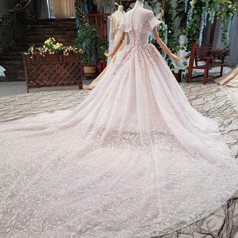 applique pattern women wedding dress ball gown luxury wedding dress - Image 4
