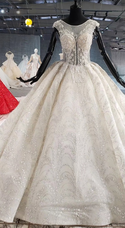 Beading Deep V Ball Gown Simple Wedding Dresses For Bride - Image 2