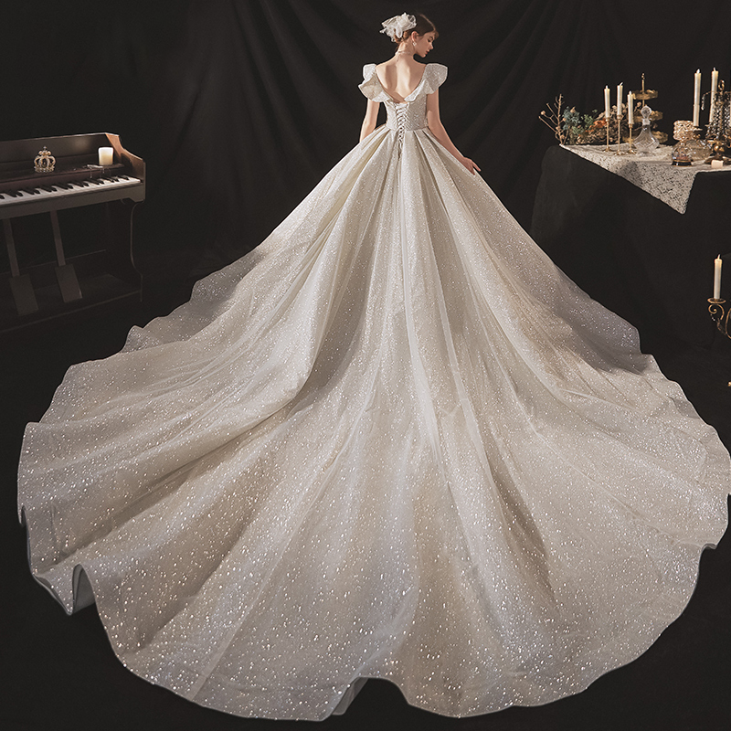 High Quality Diamond Luxury Wedding Dress Bridal Gown - Image 6