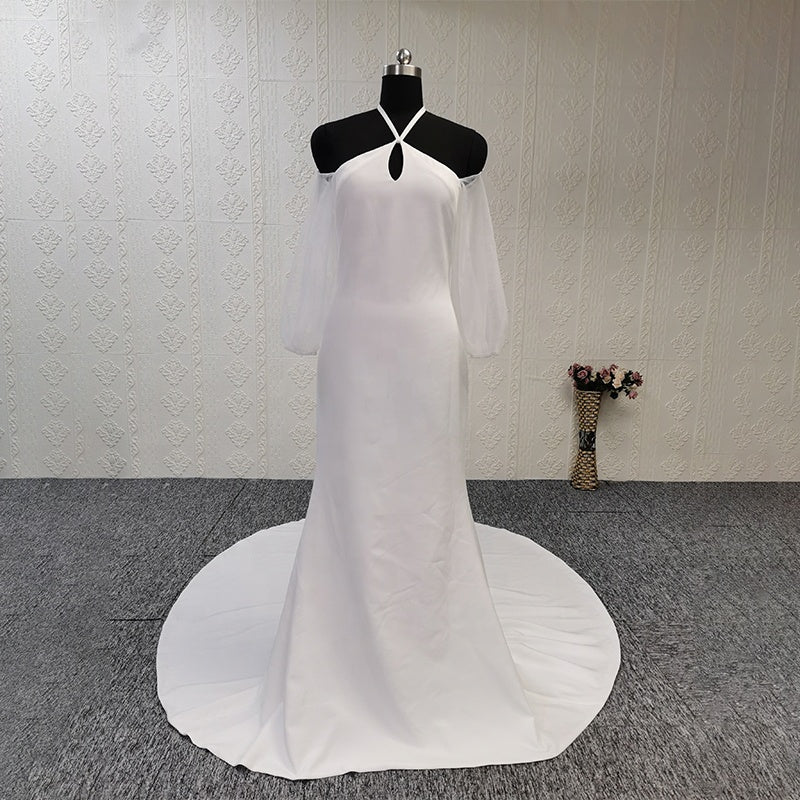 Mermaid Long Sleeve Elegant Vestidos De Novia Mermaid Wedding Dress - Image 2