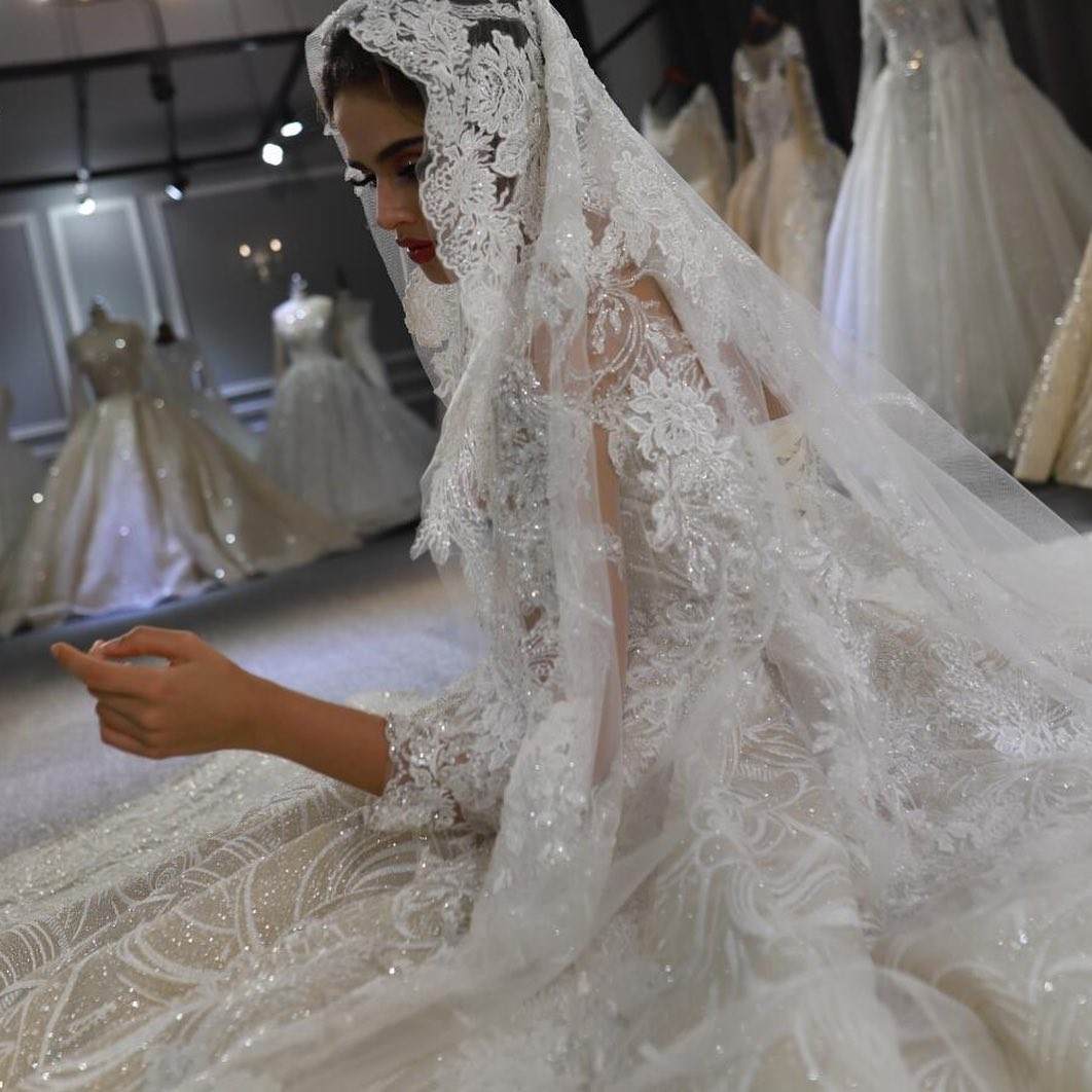 New Bridal Ball Gown Lace Sequin Wedding Dresses - Image 5