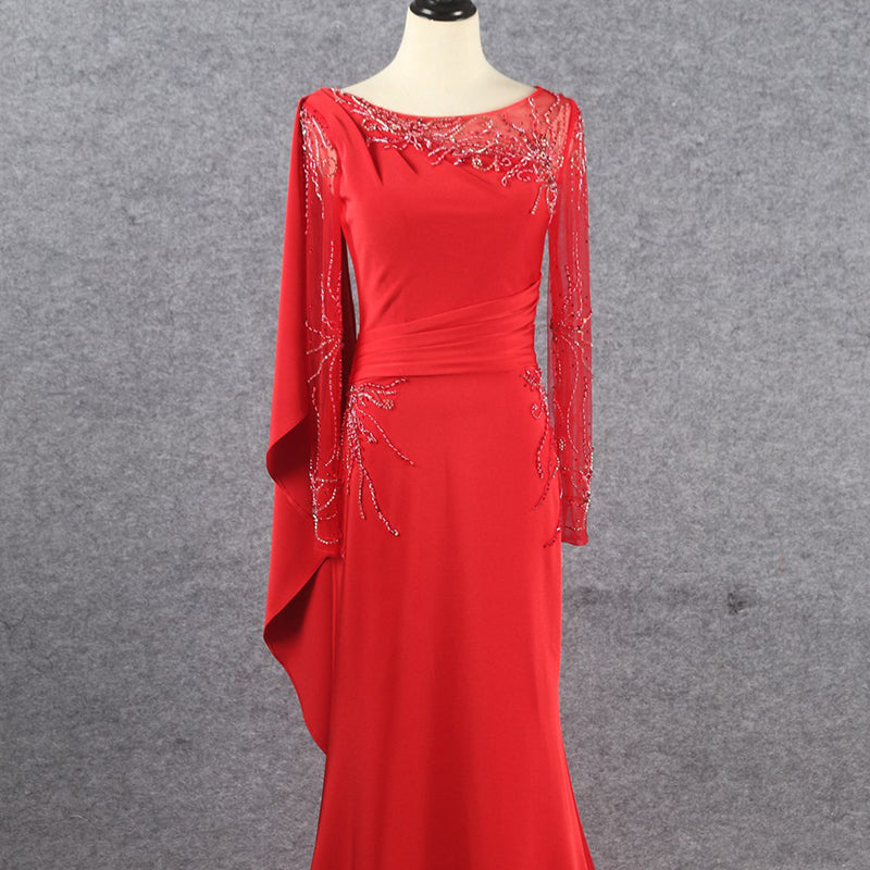 2022 Women'S New Evening Dress Long Sleeve Elegant Simple Light Luxury Long Dress Party Dress - Image 7