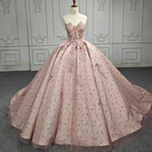 Princess Luxury Beaded Ball Gown Dresses Long Train