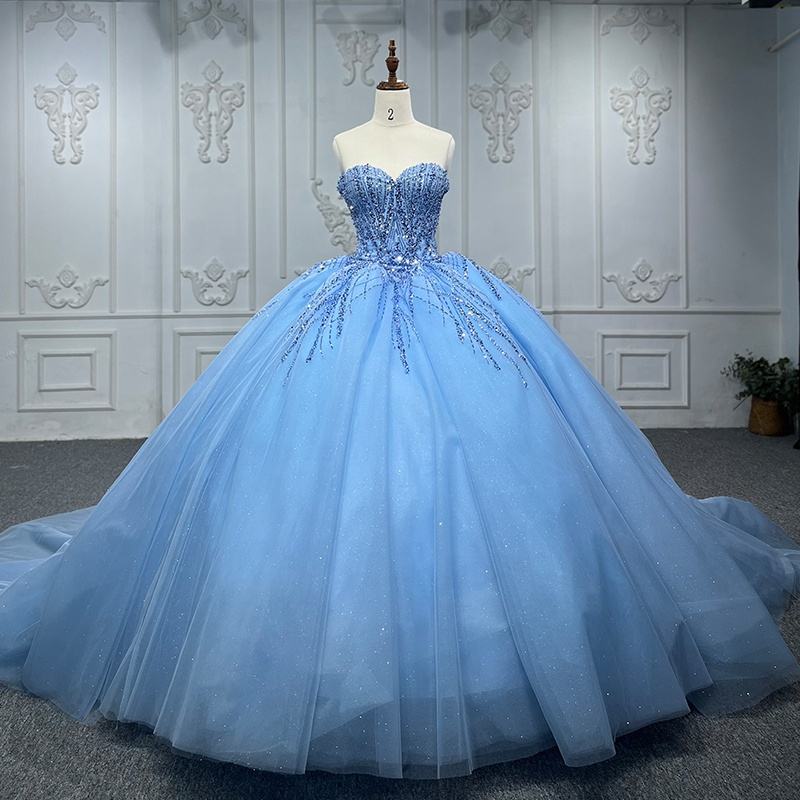 Dreamy Sweetheart Blue Evening Wedding Dress