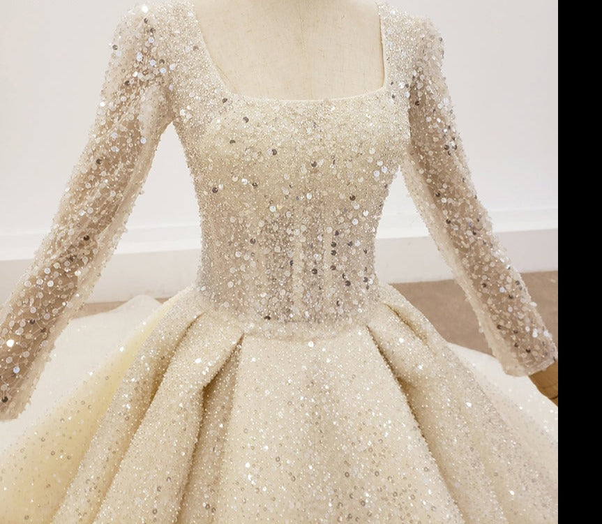 Luxury Wedding Dress Women Beaded Ball Gowns - Image 6