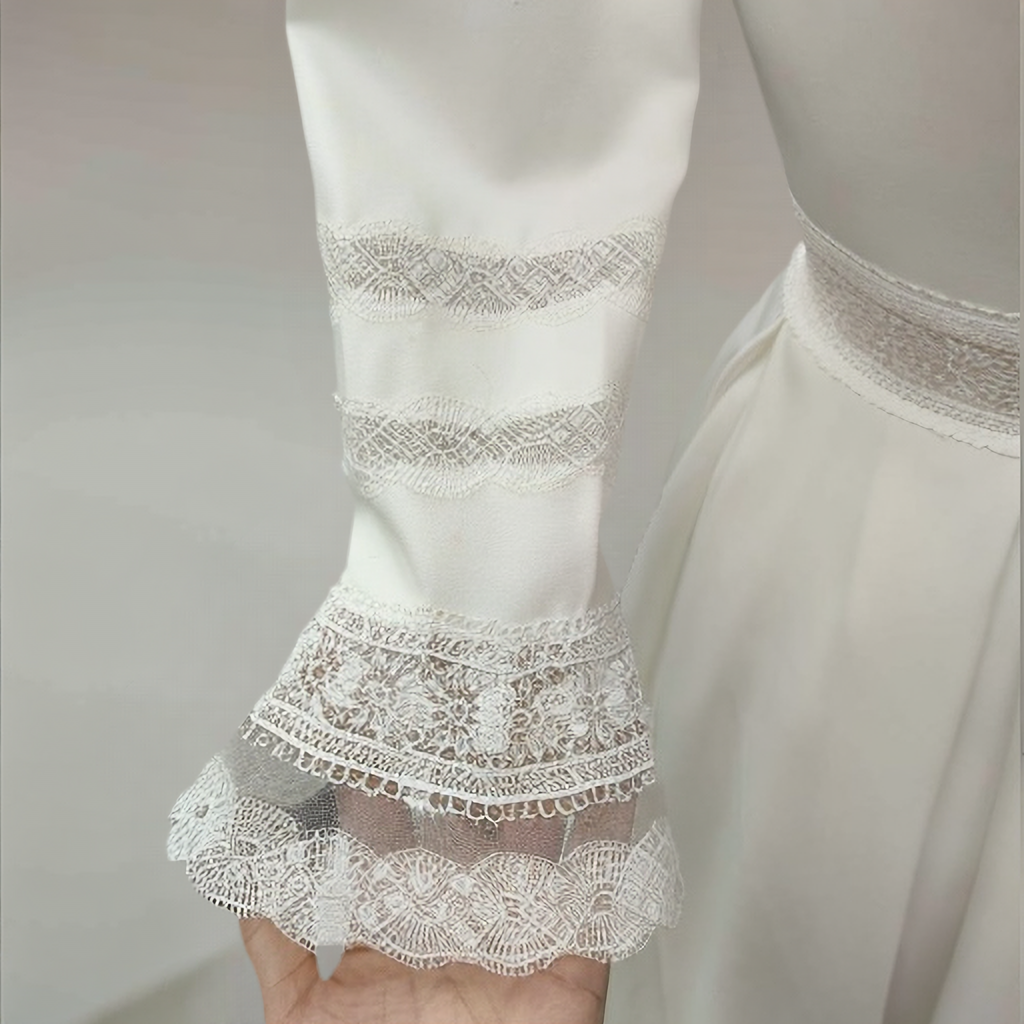 A Line Wedding Dress Party Prom Bridal Long Sleeve Bridesmaid Maxi Wedding Dresses - Image 4