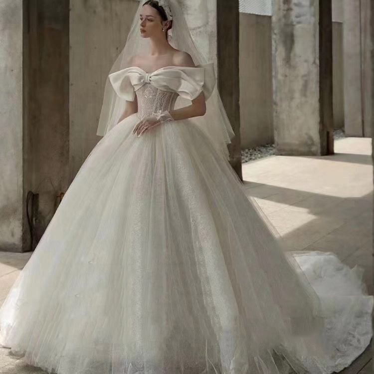 Luxury Crystal Off Shoulder Bridal Sweetheart wedding Gowns Dress