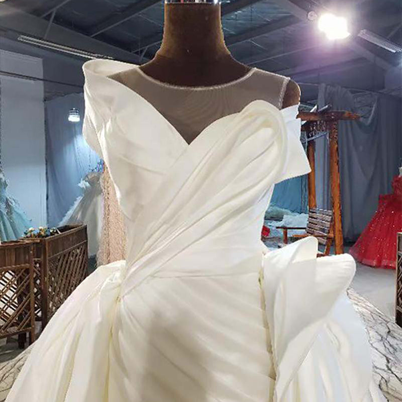 Marriage Satin A Line Beautiful High Quality Wedding Dress - Image 6