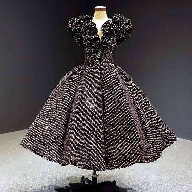 high quality pleat dress medium length special occasion women dresses - Image 2