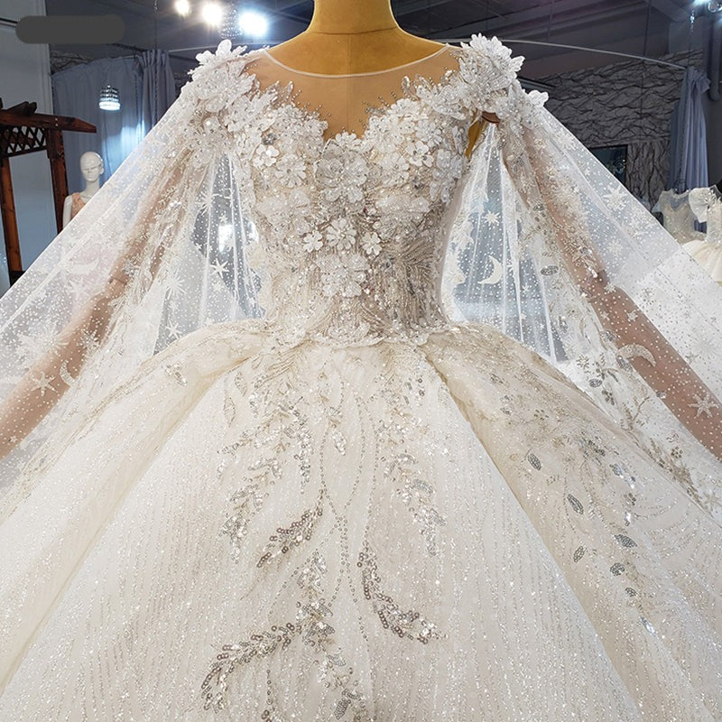 Luxury 3D Flower Elegant Bridal Ball Gown Wedding Dresses - Image 6