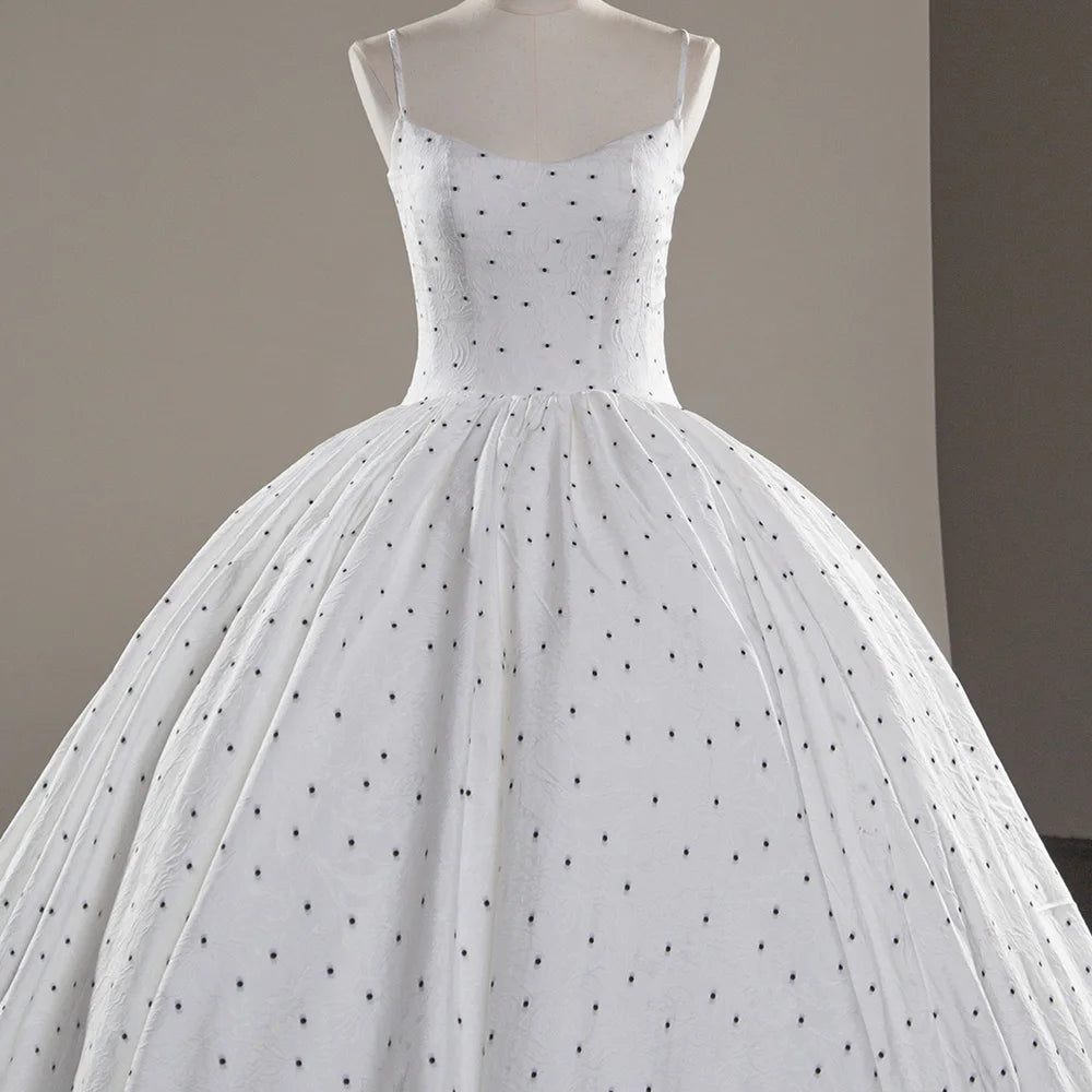 White Simplicity Wedding Dresses Embroidery Satin Sweetheart Bride Gowns Custom Made - Image 4