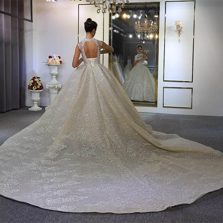 New Bridal Ball Gown Lace Sequin Wedding Dresses - Image 6