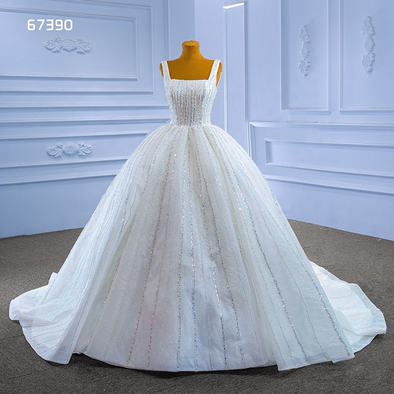 2022 Wedding Dresses Women Simple Sling Sequins Beaded Bridal Dresses