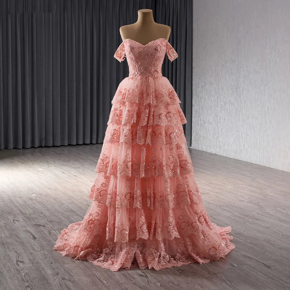 Elegant A-line Evening Cake Party Gowns Dresses For women