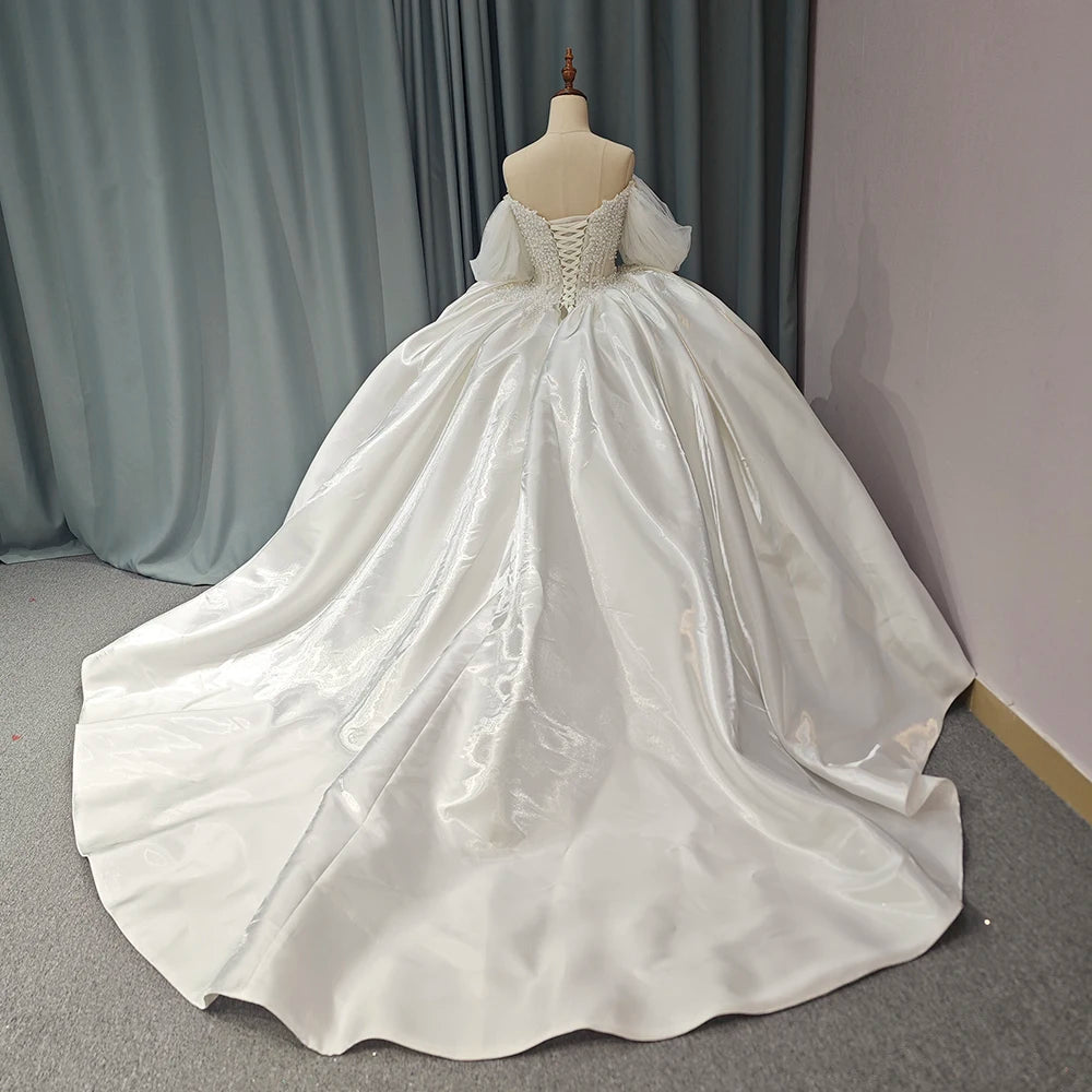 Off Shoulder Sweet Gowns wedding Dress Sequin Wear Pageant Pearl Ball Gown Princess Dresses - Image 5