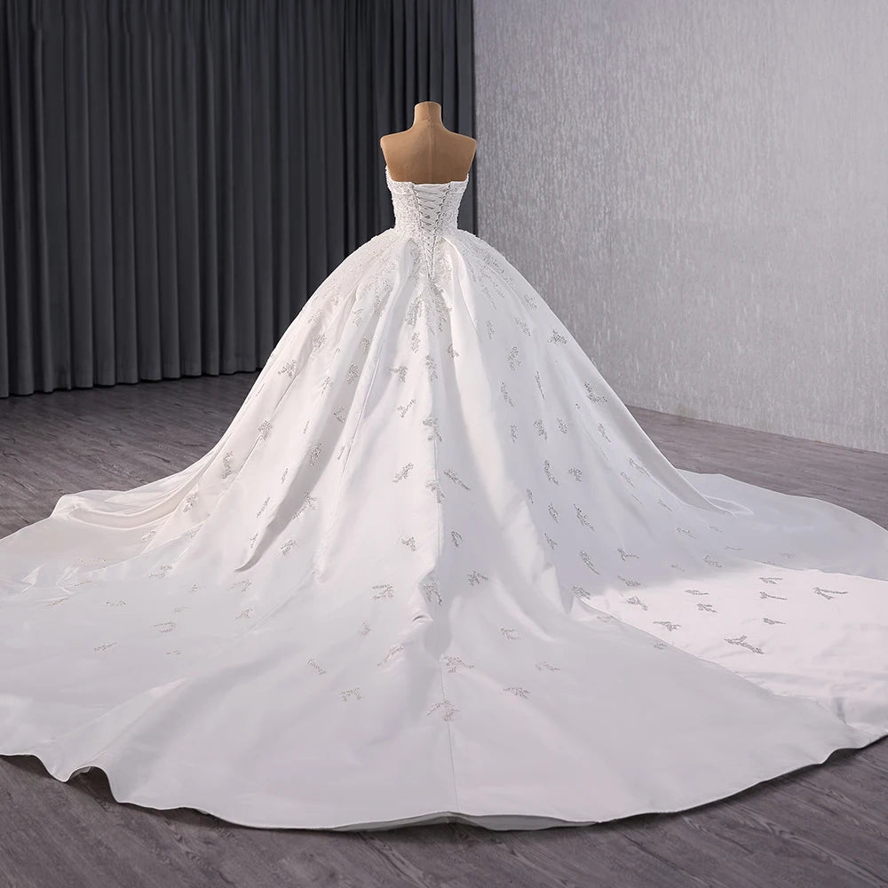Princess Ball Gown Wedding Dresses Lace Applique Bead Sweetheart Sweep Train Vintage Plus Size Bridal Gowns - Image 5