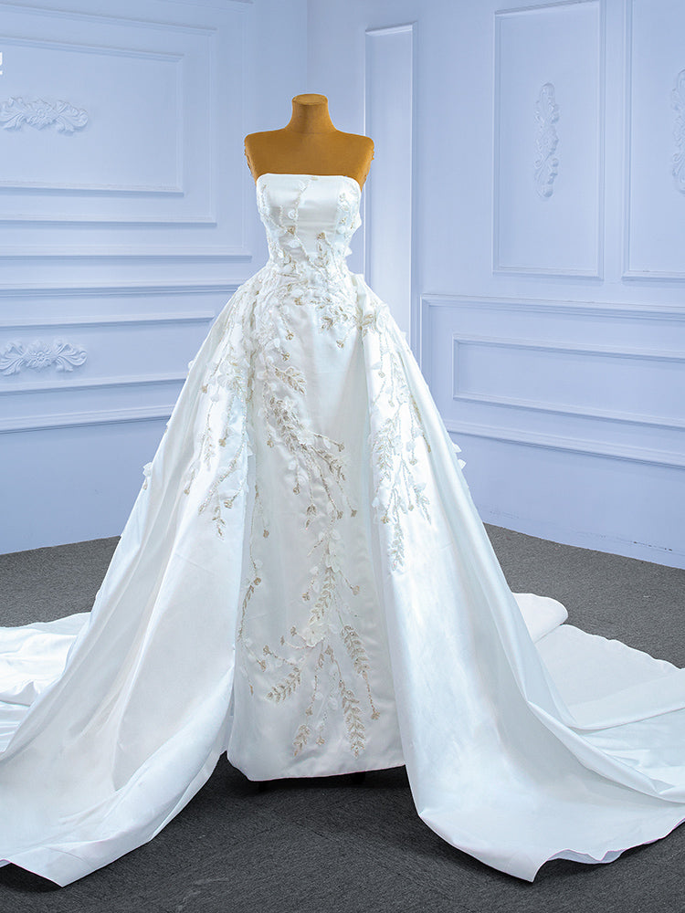 Sexy Strapless Bridal Dresses Women Simple Beach Real Sample Wedding