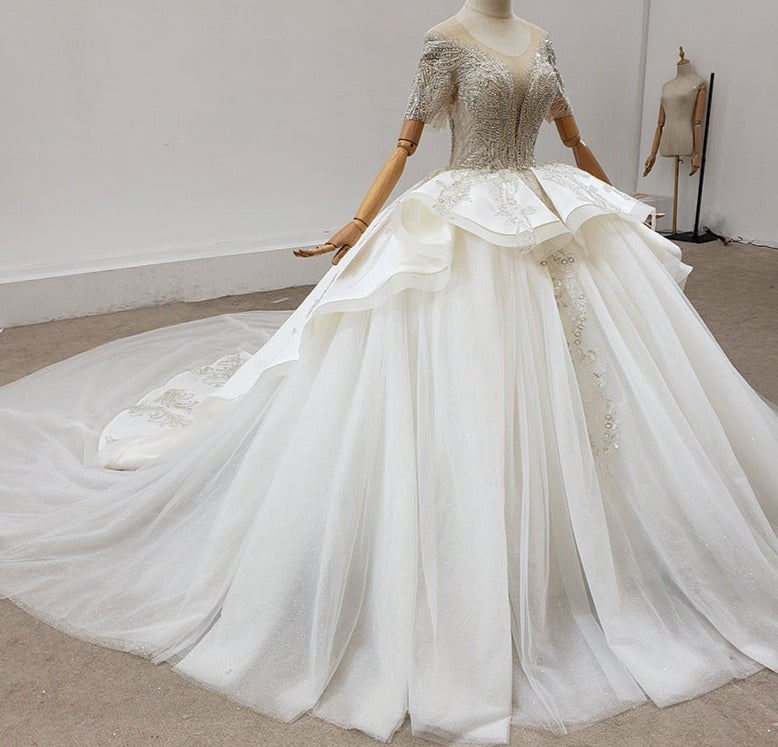 Princess Women Elegant Luxury Wedding Dress Ball Gown For Bride