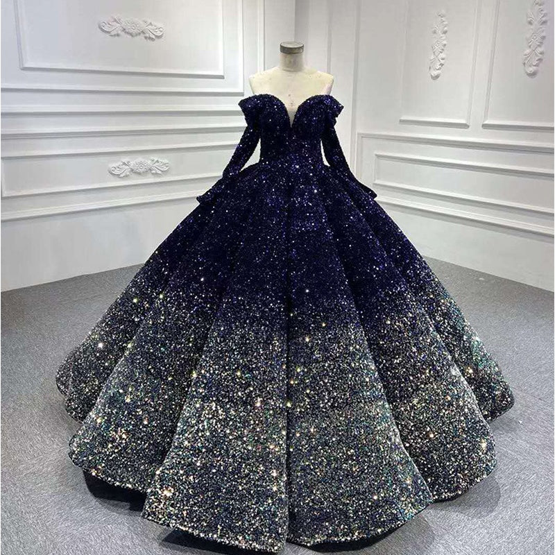Sweatheart Sequined Ladies Ball Gown Evening Dress