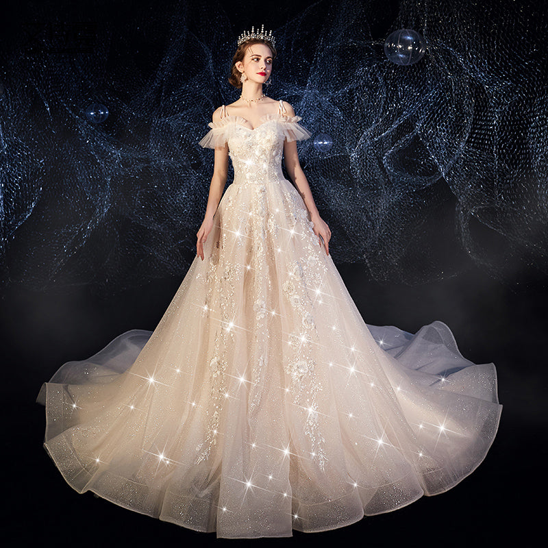 Sleeveless Women Elegant Lace New Design Bridal Wedding Dress