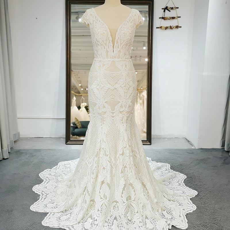 Lace Embroidery Sexy Tail Mermaid Wedding Dress Bridal Gowns