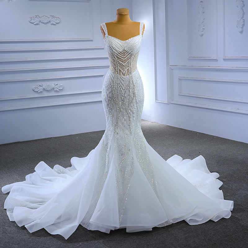 2023 New Illusion Mermaid Wedding Dresses Women Gowns