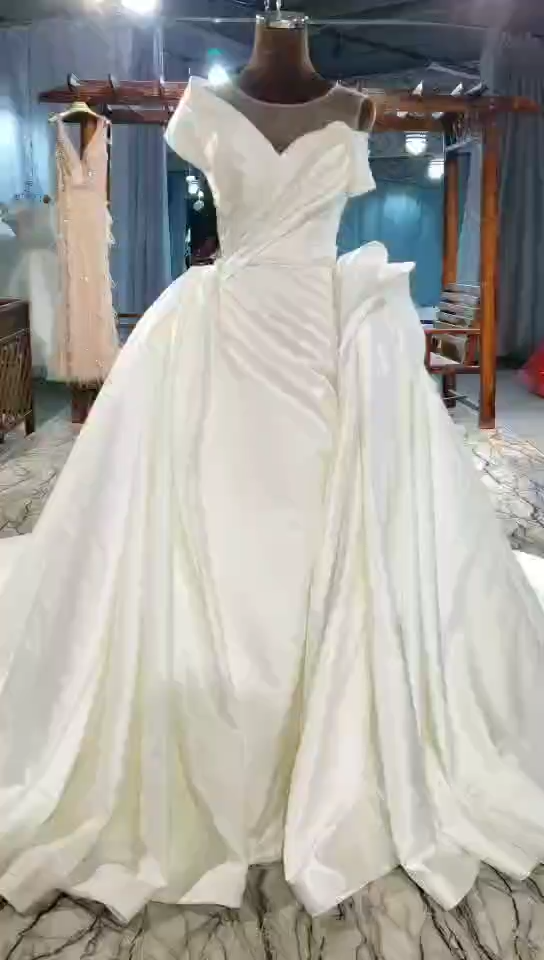 Marriage Satin A Line Beautiful High Quality Wedding Dress - Image 2
