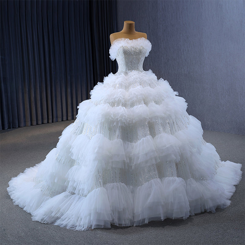 Princess Bridal Ball Gown Sleeveless Wedding Dresses For Women - Image 5